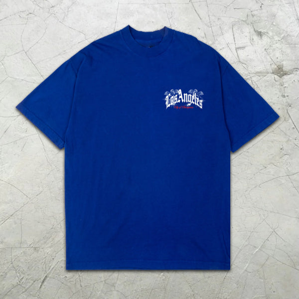 Camiseta de manga corta con estampado gráfico de eslogan de Los Ángeles