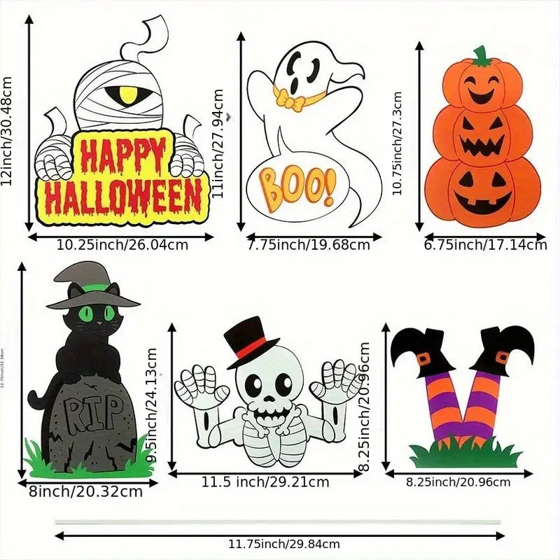 6 Halloween Yard Signs and Stakes