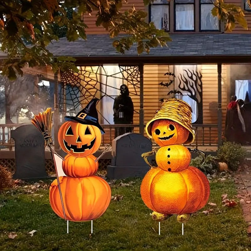 2pcs Halloween Large Size Pumpkin Yard Decoration Sign