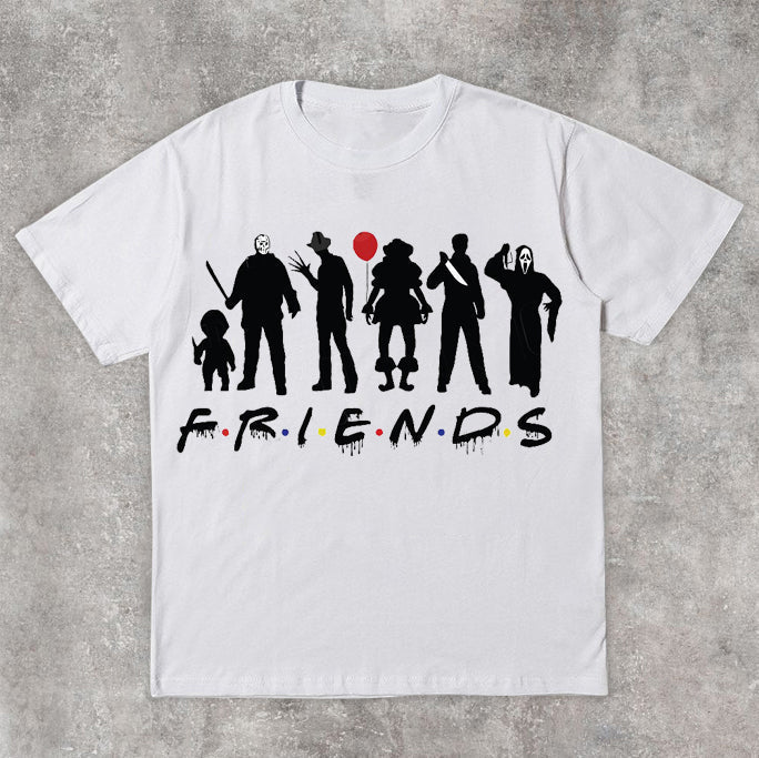 Retro Fashion Tide Brand Print Street Kurzarm T-Shirt