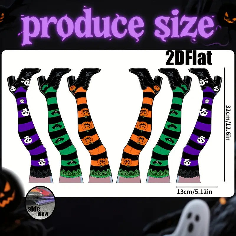 6pcs Halloween Witch Legs Garden Stakes