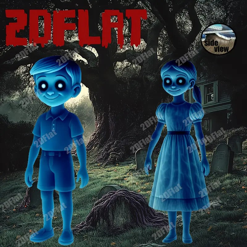 2D Flat 2pcs Halloween Yard Decoration Ground Plug