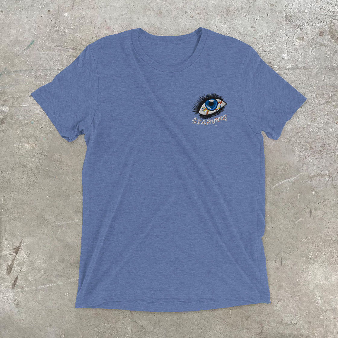 Camiseta holgada de manga corta con estampado de ojos estilo urbano