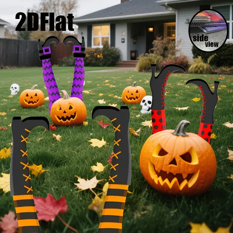 6pcs Halloween Witch Legs Yard Stakes