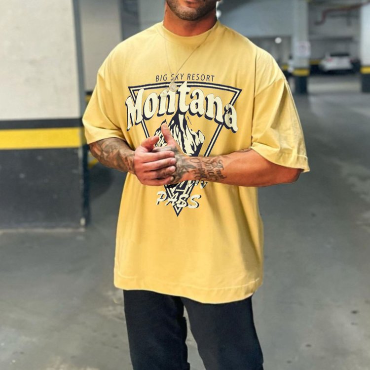 MONTANA Kurzärmliges T-Shirt mit Grafikdruck
