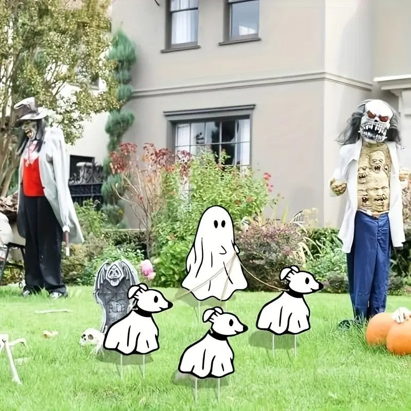 4pcs Halloween Yard Signs with Wooden Stakes