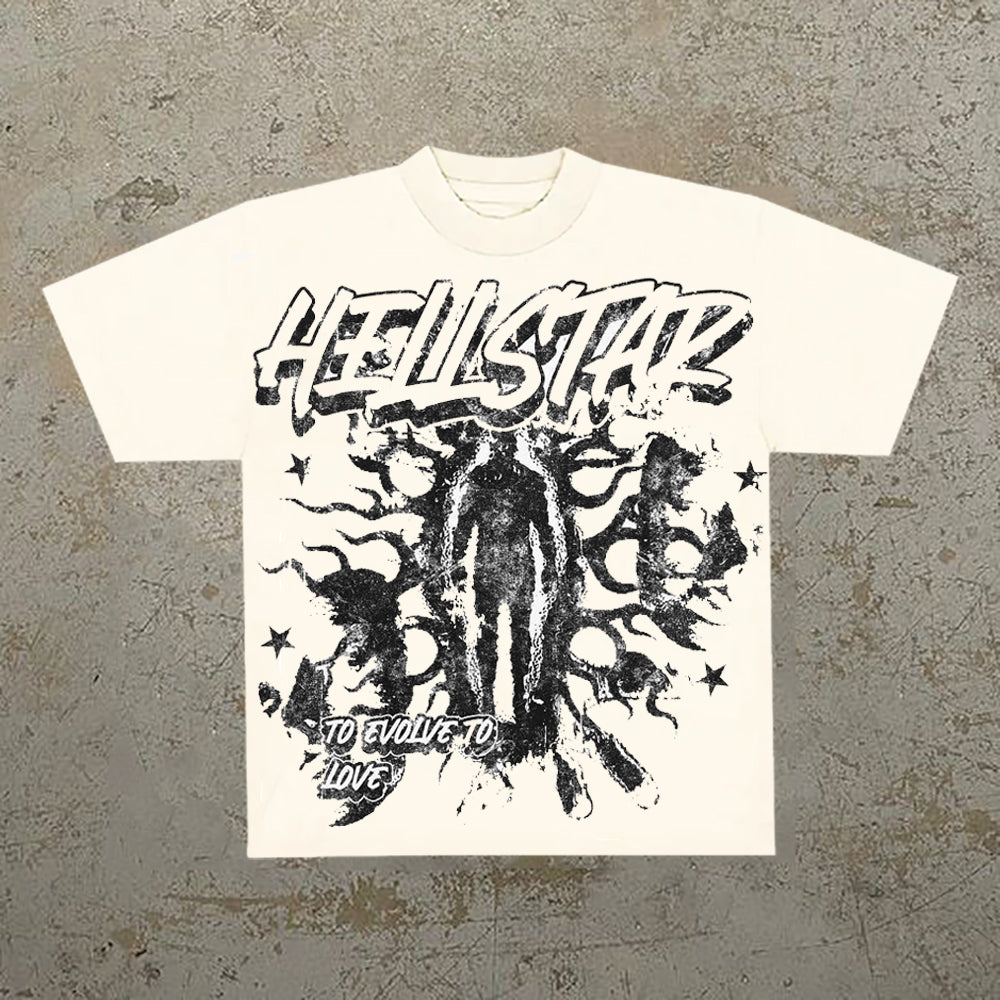 Lässiges T-Shirt mit kurzen Ärmeln und Buchstaben-Mix-Print