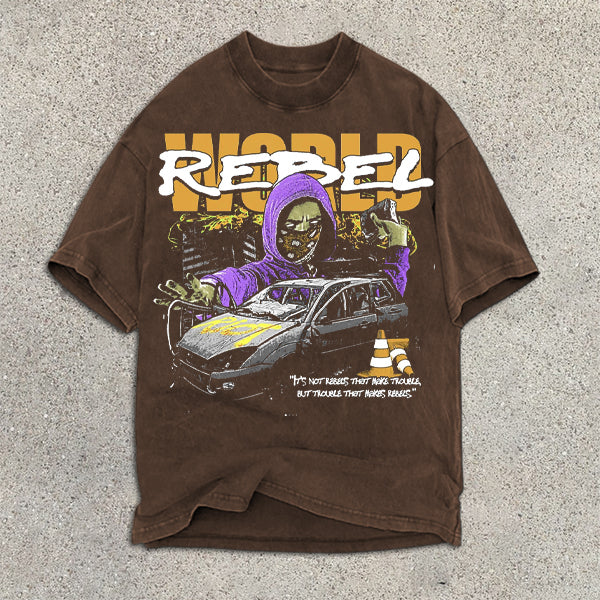 Camiseta de manga corta con estampado gráfico de carreras