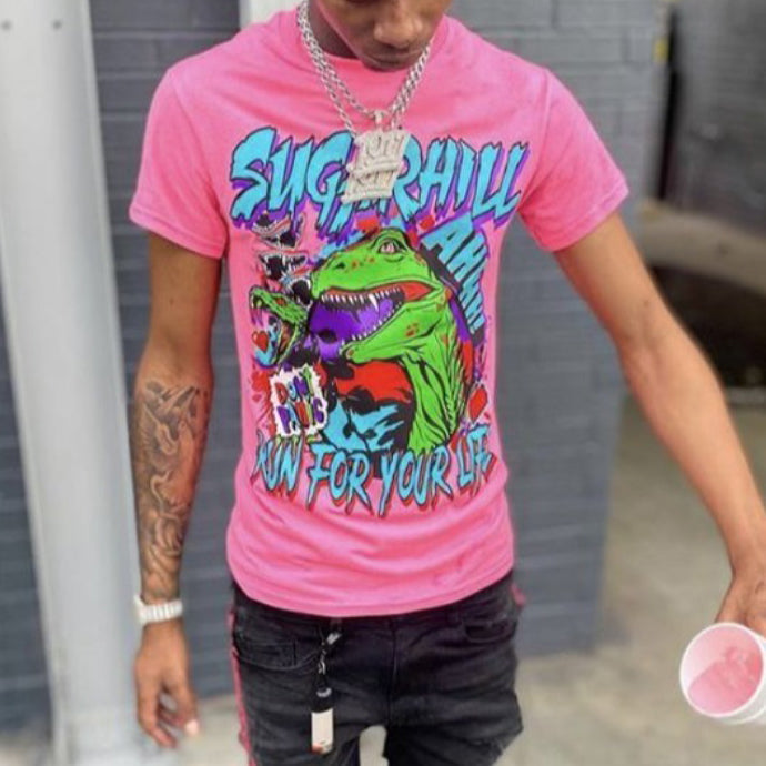 Camiseta con estampado "Run For Your Life" de Sugarhill