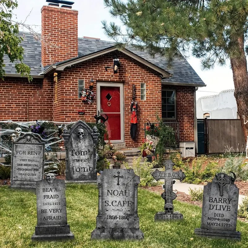 2D Flat Fun Halloween Cemetery Tombstone Props Yard Sign
