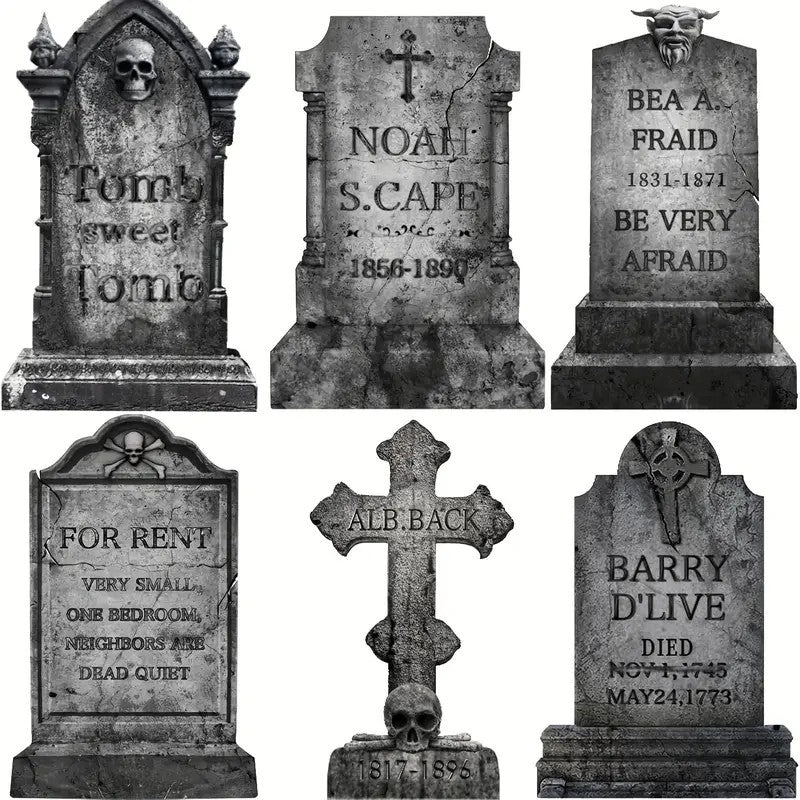 2D Flat Fun Halloween Cemetery Tombstone Props Yard Sign