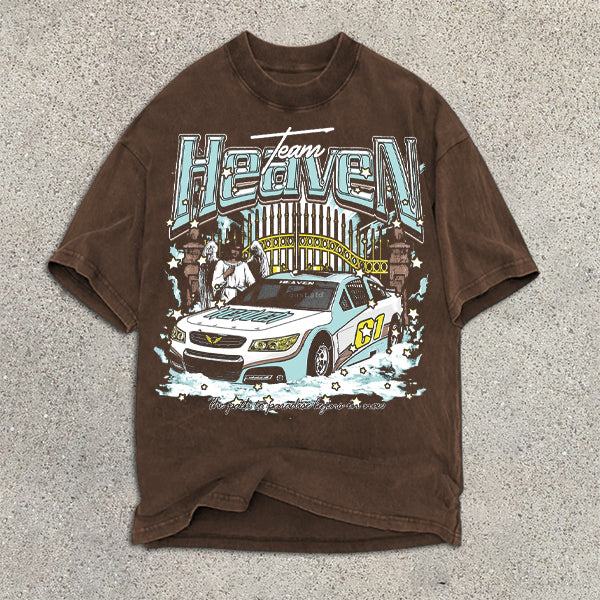 Camiseta de manga corta con estampado gráfico de carreras