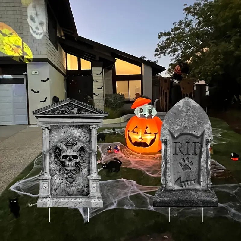 2D Flat Large Size Halloween Tombstone Cemetery Decoration Sign