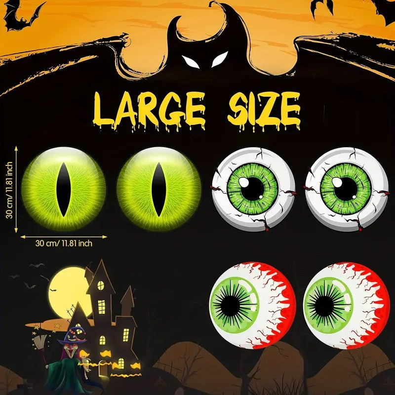2D Flat 6pcs Set of Halloween Eyeballs with Wooden Stakes