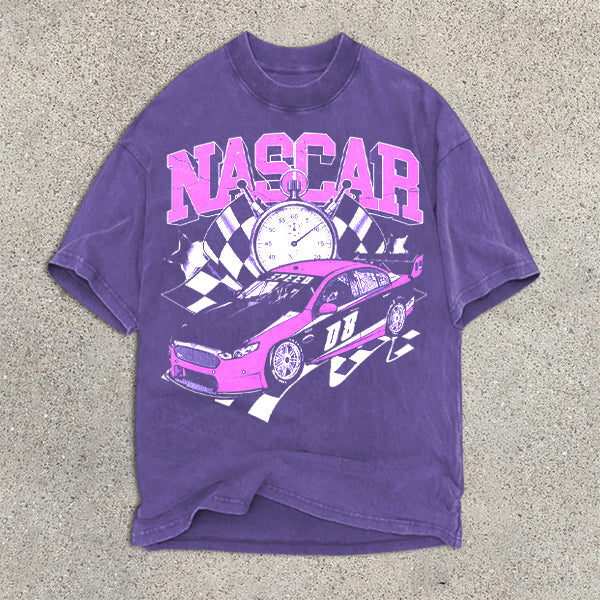 Camiseta de manga corta con estampado gráfico de carreras
