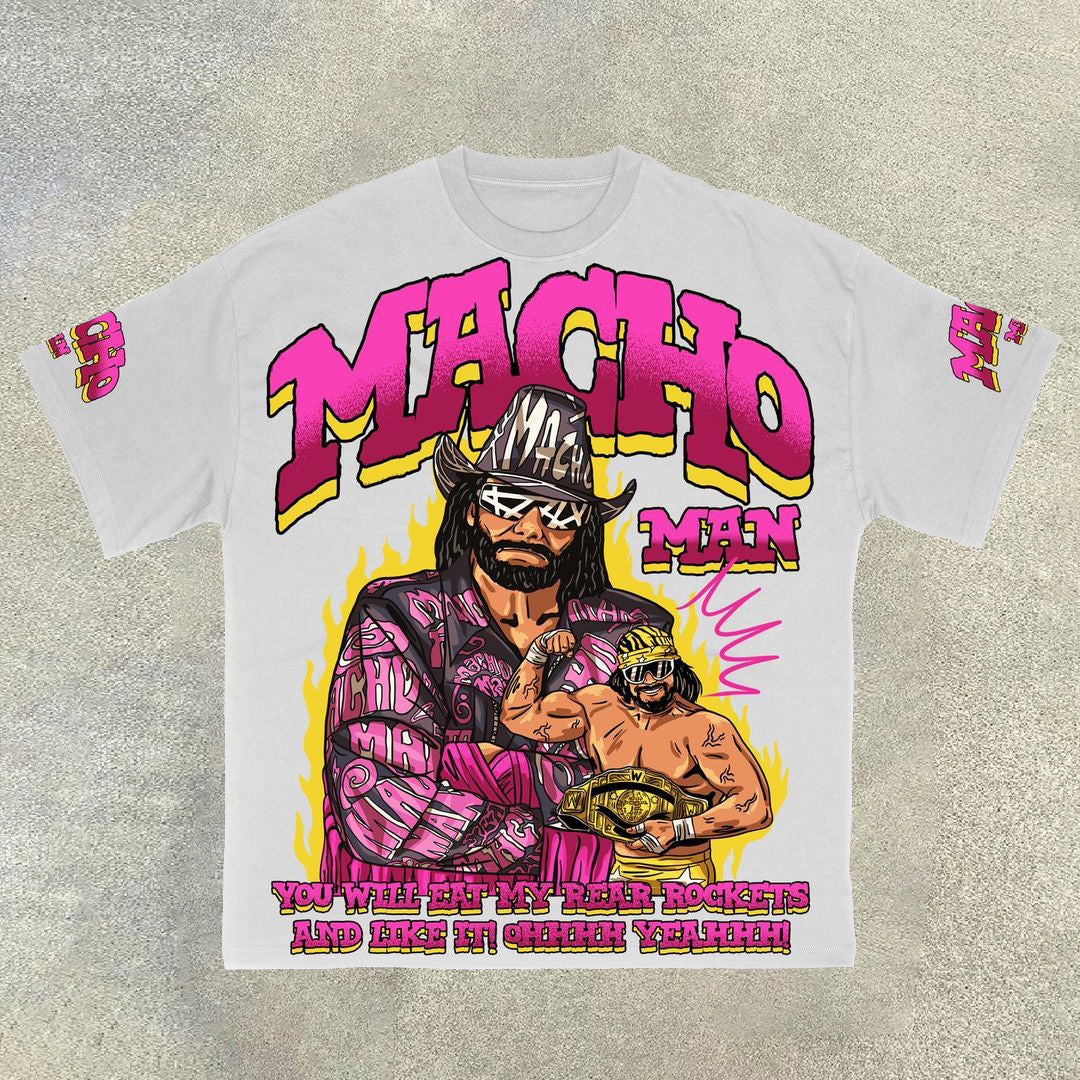 Camiseta casual con cinturón dorado de campeón de hombre