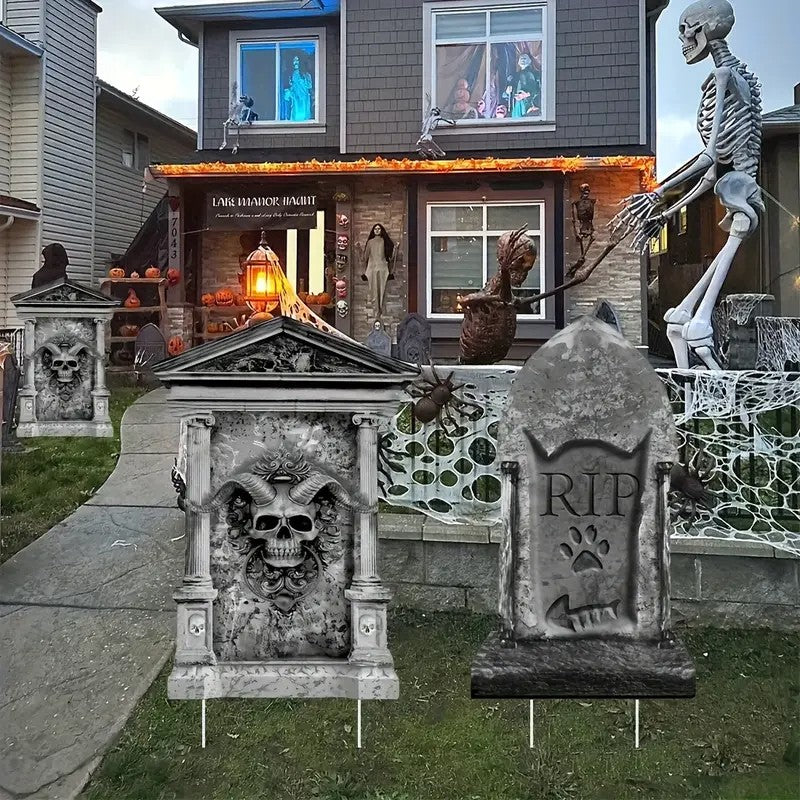 2D Flat Large Size Halloween Tombstone Cemetery Decoration Sign