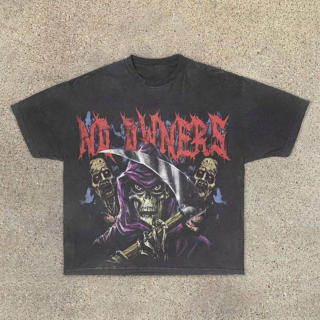 Lässiges Street-T-Shirt mit Reaper-Totenkopf