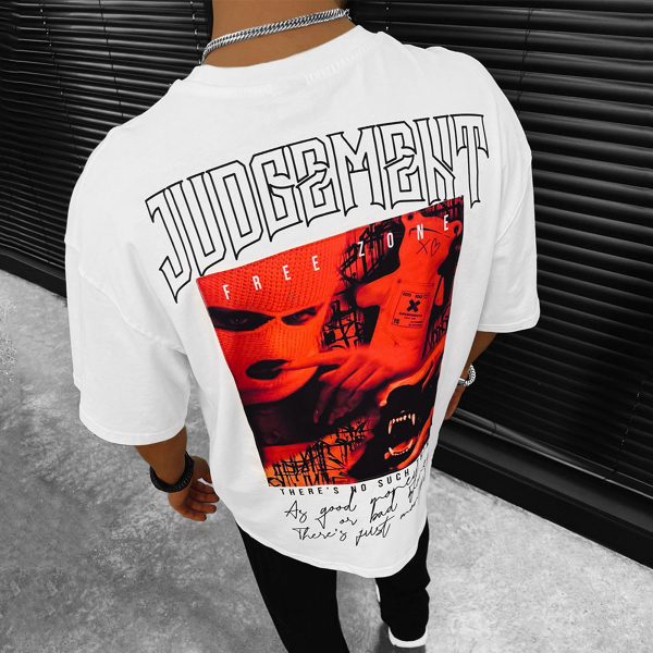 Fashion-Preppy-T-Shirt mit Statement-Print