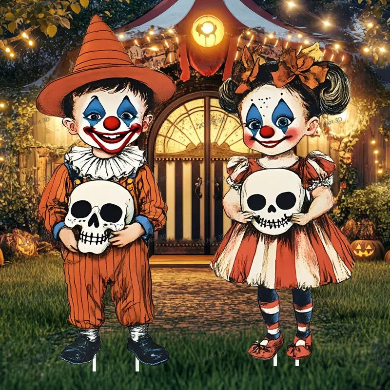 2pcs Large Size Halloween Boys And Girls Halloween Style Courtyard Plastic Signs