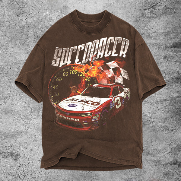 Kurzärmliges T-Shirt mit Racing-Grafikdruck