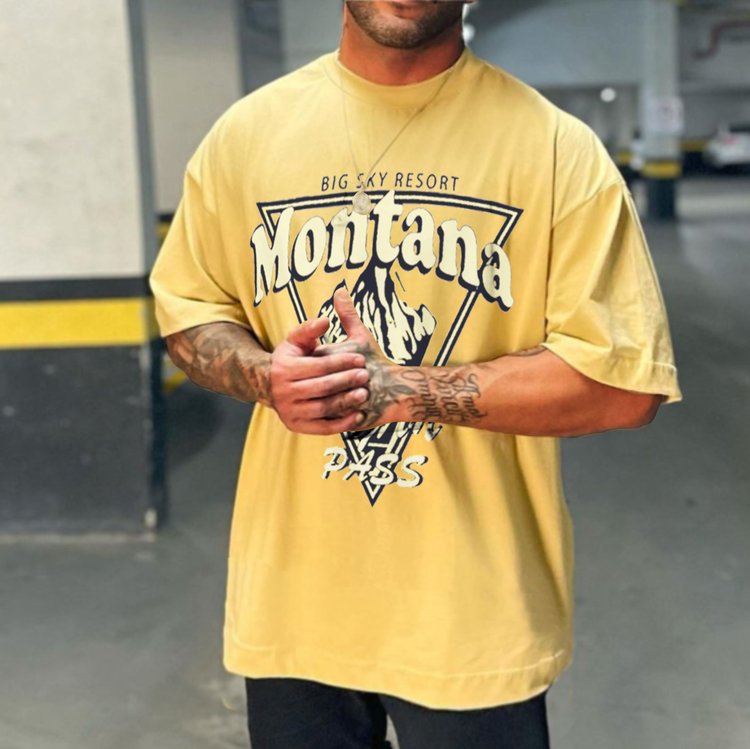 MONTANA Kurzärmliges T-Shirt mit Grafikdruck