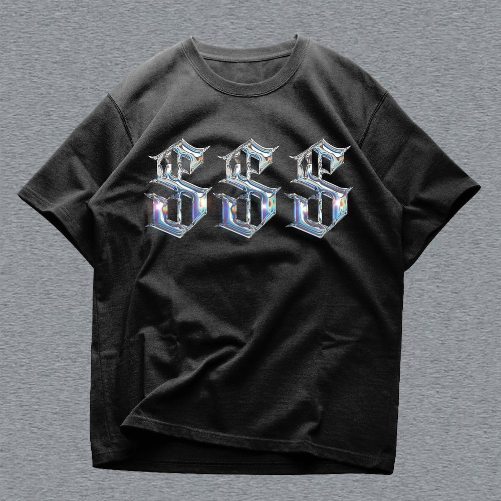 Camiseta informal de manga corta con estampado de signo de dólar
