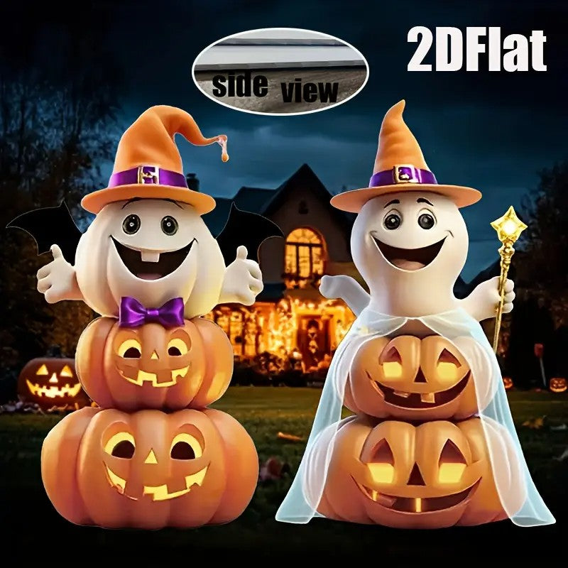 2D Flat 2 Halloween Garden Decorations, Made of Durable Plastic