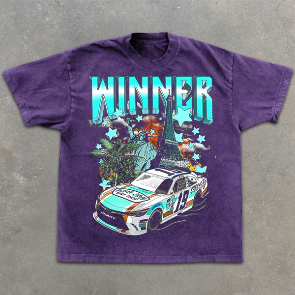 Camiseta de manga corta con estampado gráfico de carreras
