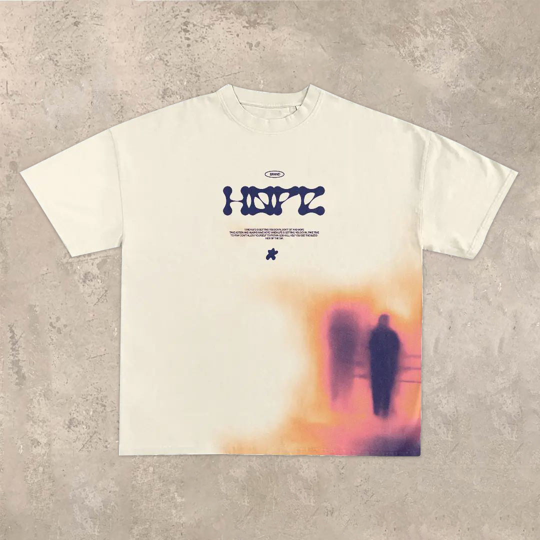 Camiseta informal de manga corta con estampado vintage