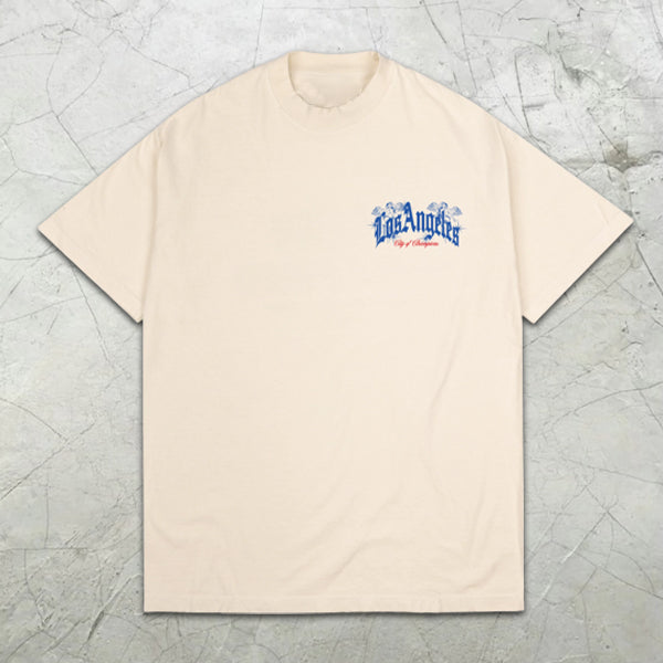 Camiseta de manga corta con estampado gráfico de eslogan de Los Ángeles