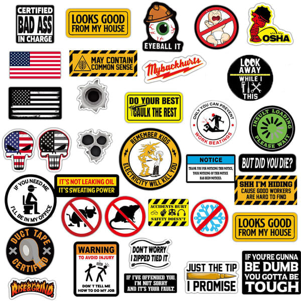 150pcs Hard Hat Stickers Pack(DIRTY) - Perfect for Helmets, Toolboxes..