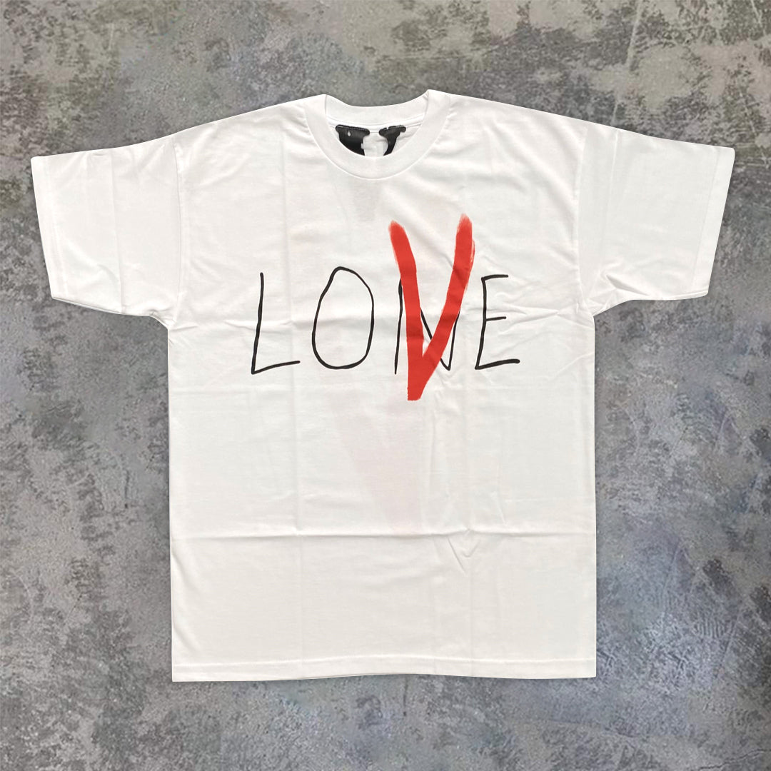 Camiseta de manga corta con estampado de amor de moda personalizada estilo callejero