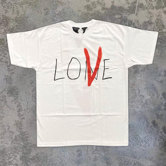 Camiseta de manga corta con estampado de amor de moda personalizada estilo callejero