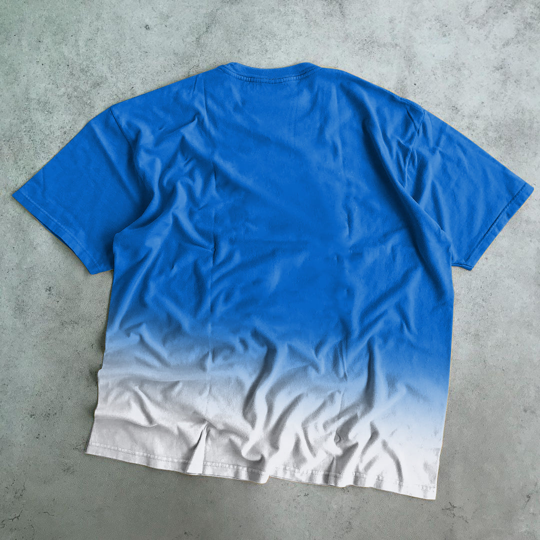 Camiseta de manga corta holgada con efecto tie-dye en contraste de colores