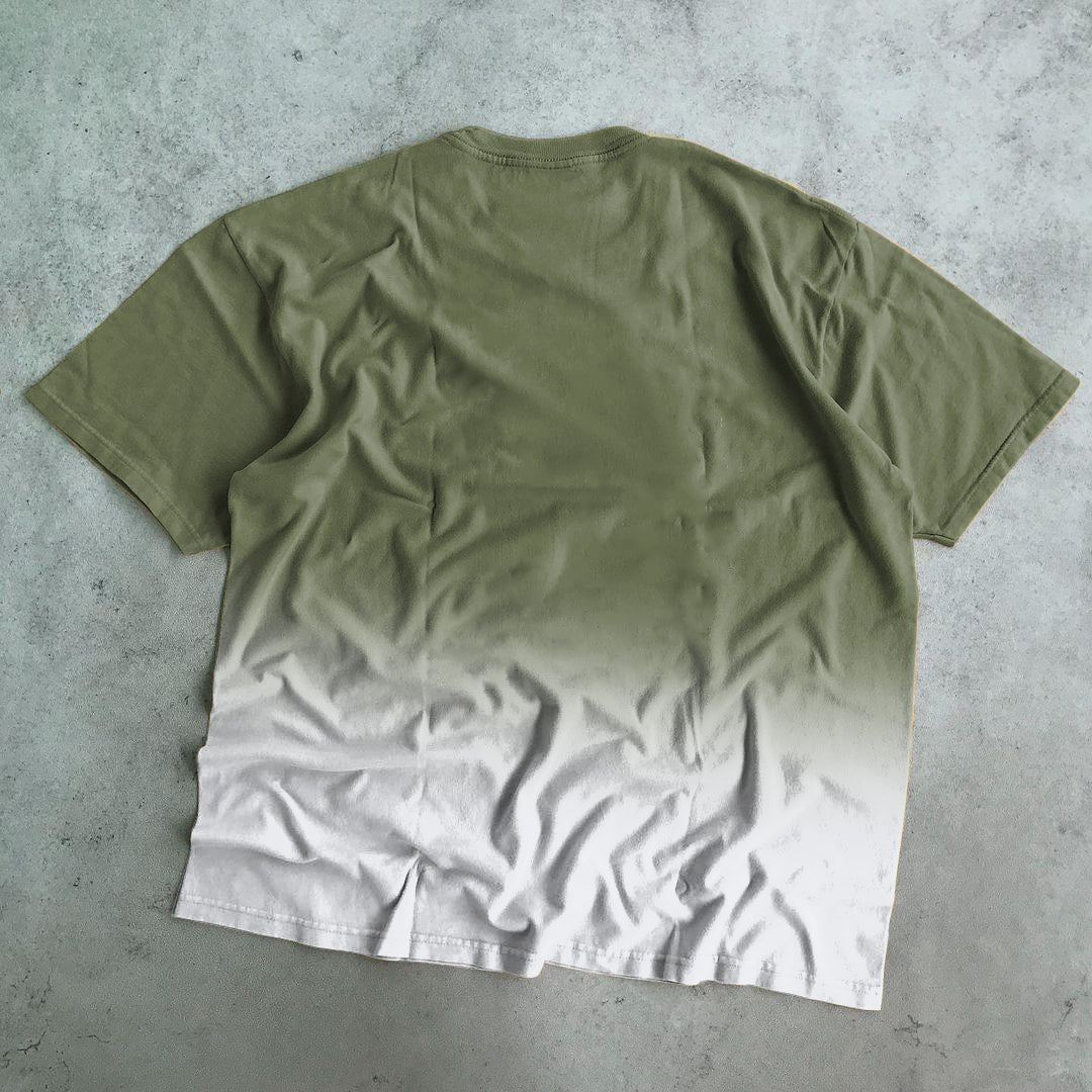 Camiseta de manga corta holgada con efecto tie-dye en contraste de colores