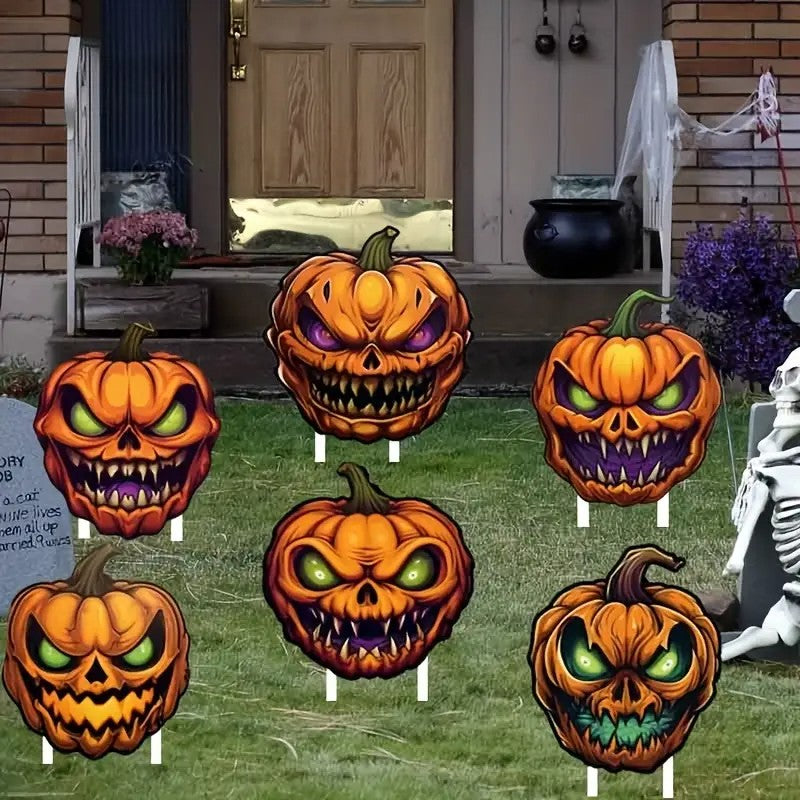 6pcs Halloween Plastic Yard Decorations Set