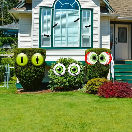 2D Flat 6pcs Set of Halloween Eyeballs with Wooden Stakes