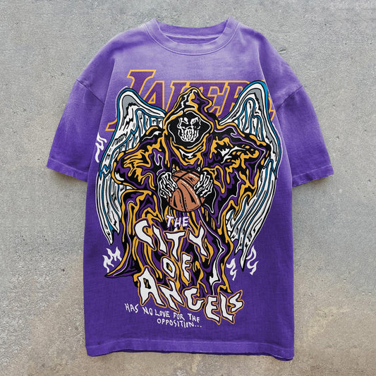 Camiseta de manga corta con estampado de baloncesto personalizado