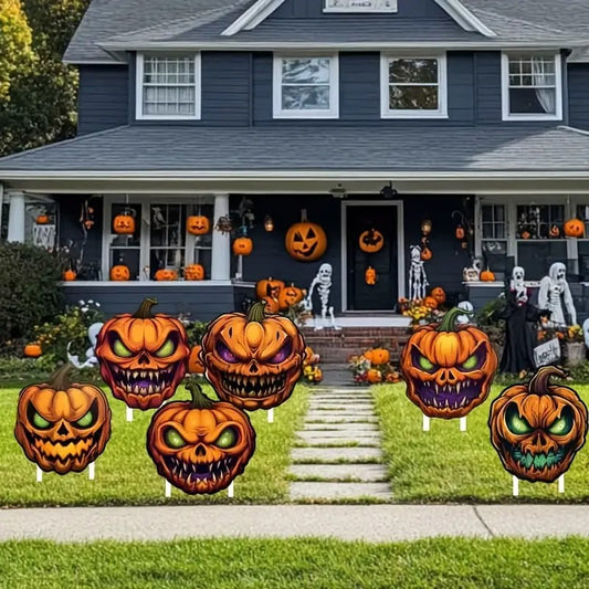 6pcs Halloween Plastic Yard Decorations Set