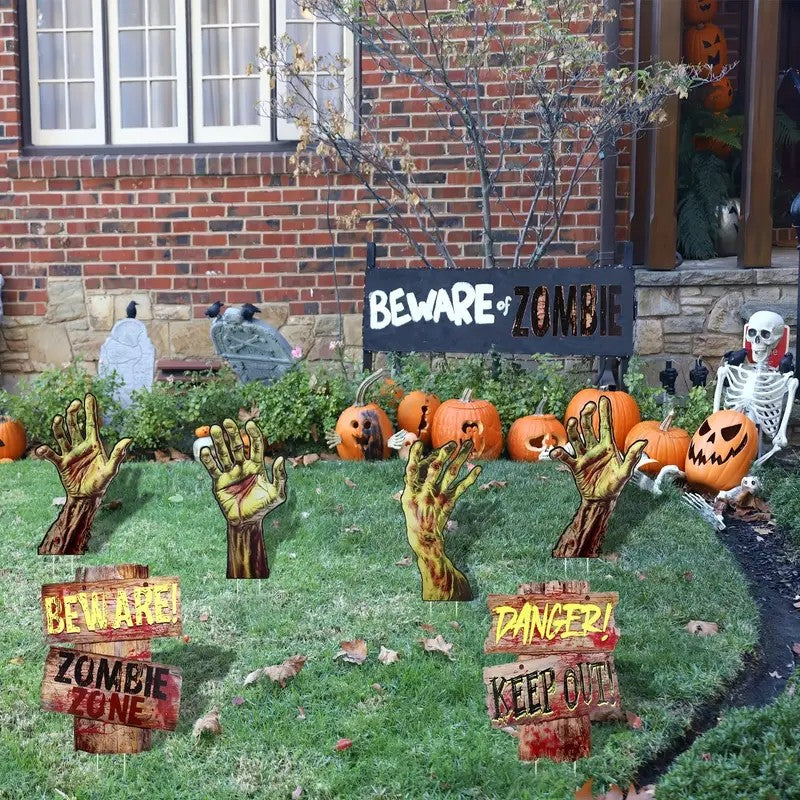 6pcs Halloween Pack Zombie Yard Signs