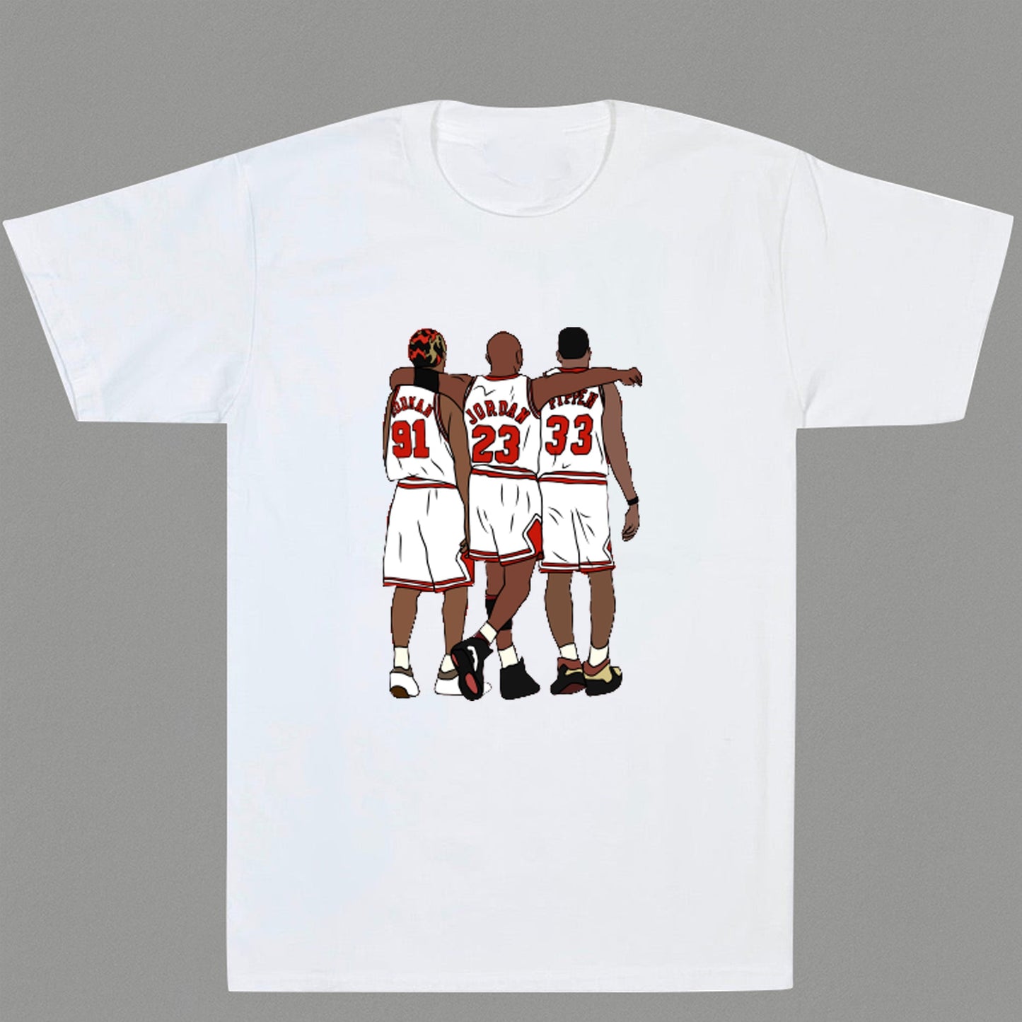 Basketball Retro Print Street Short Sleeve T-Shirt