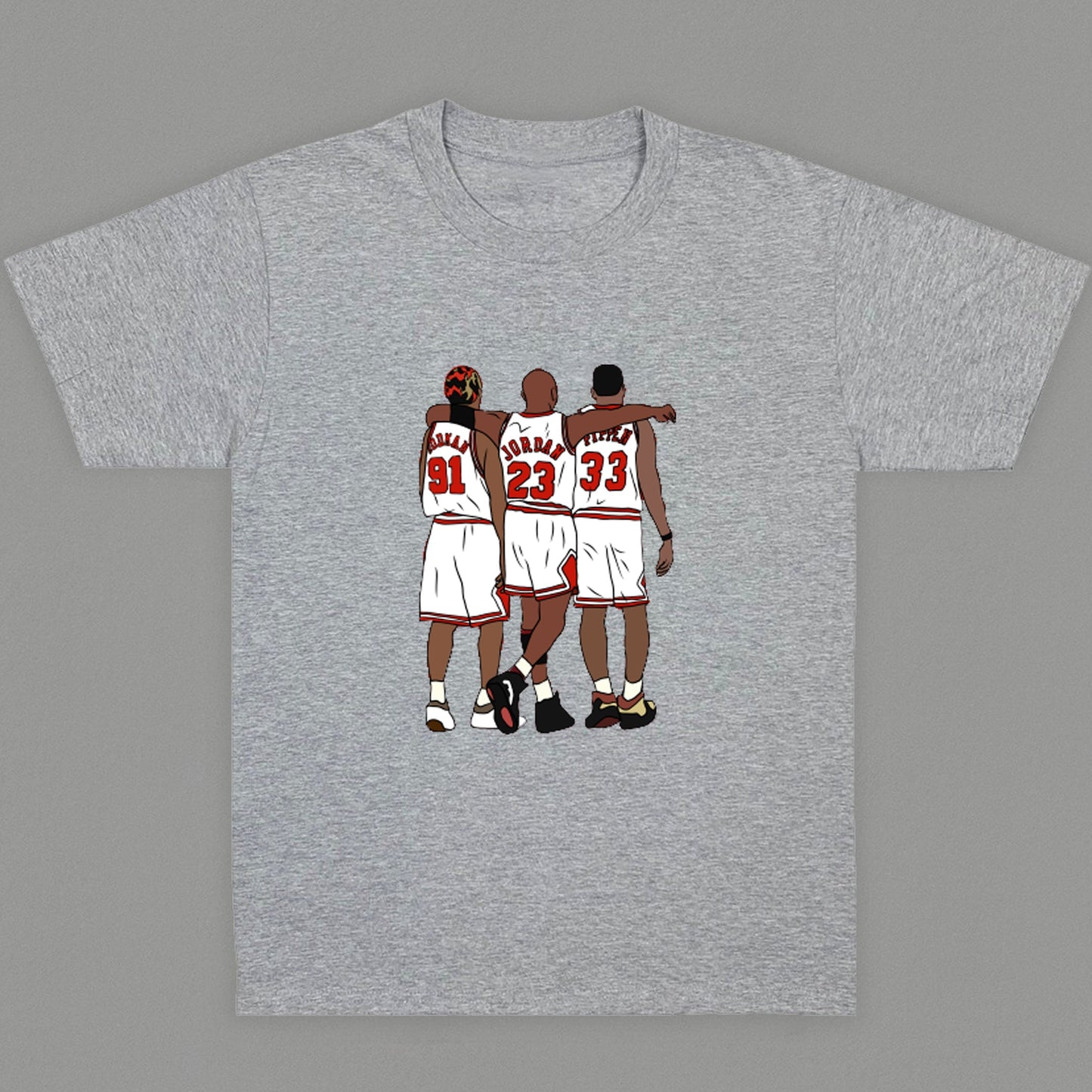 Basketball Retro Print Street Short Sleeve T-Shirt