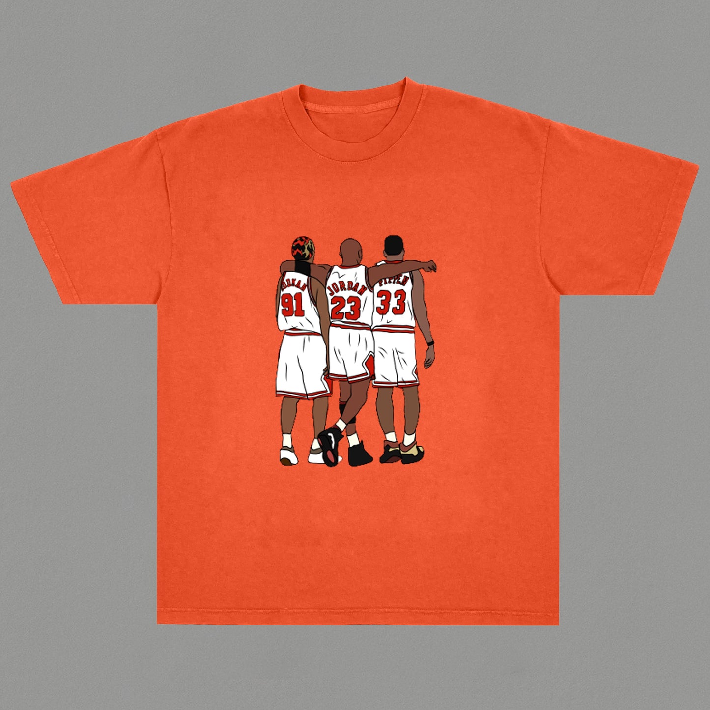 Basketball Retro Print Street Short Sleeve T-Shirt
