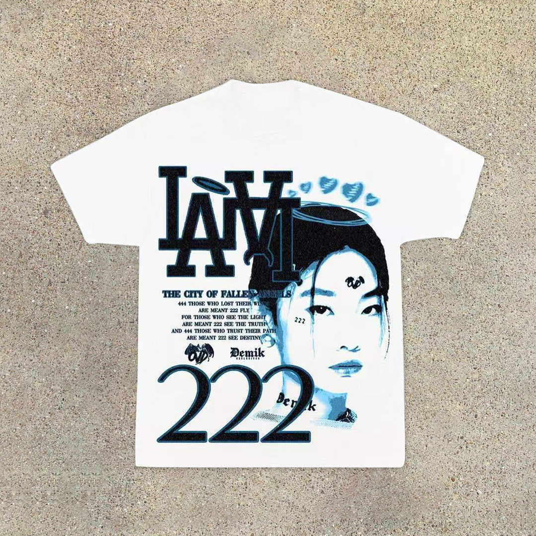Angel halo casual street short sleeve T-shirt