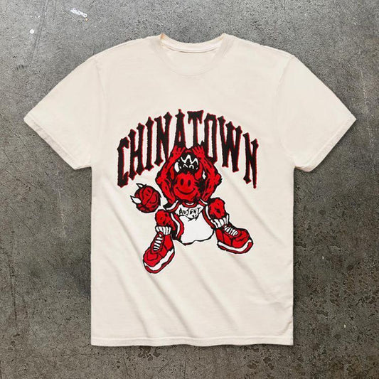 Camiseta de manga corta con estampado de baloncesto personalizado