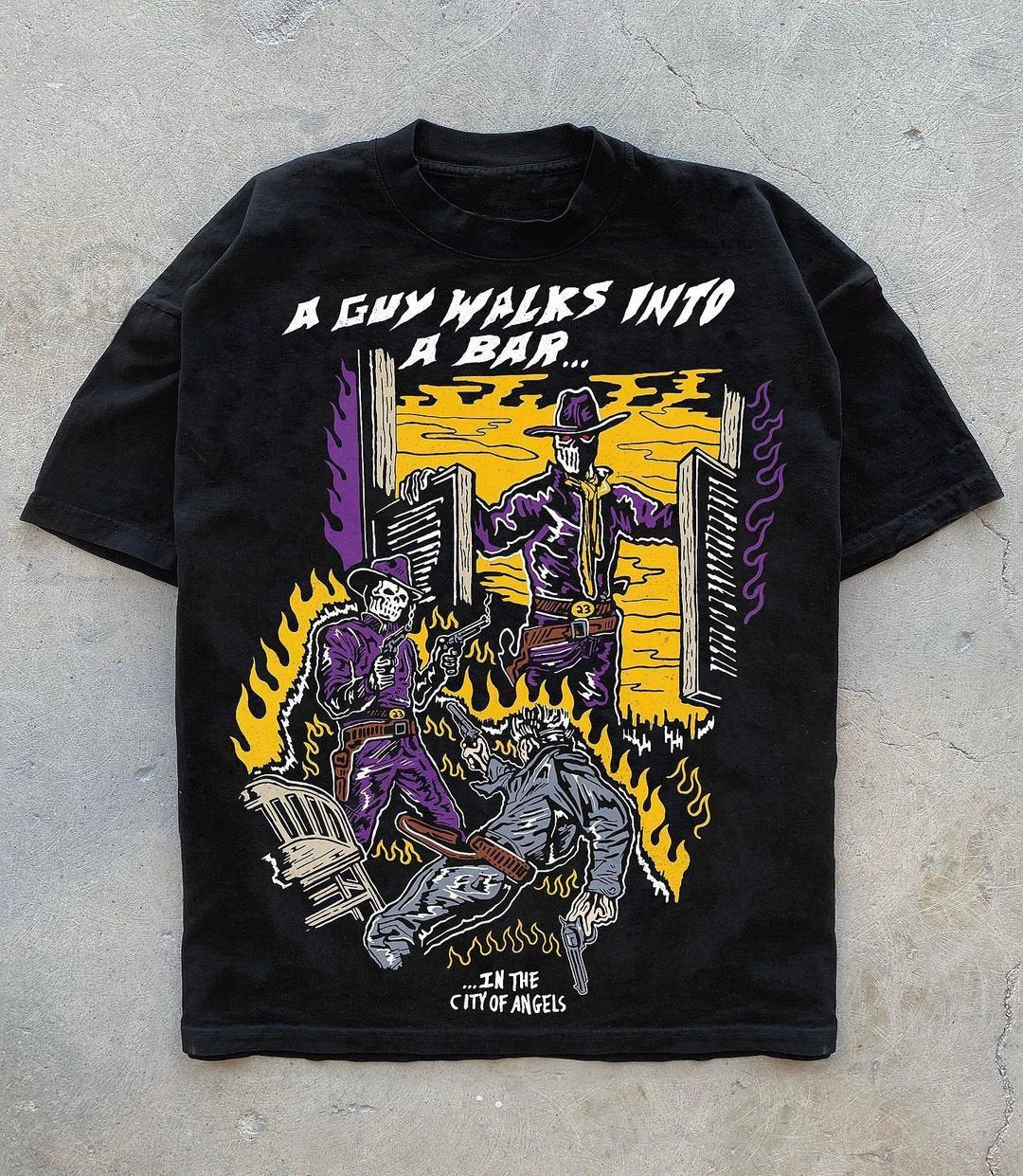 Camiseta de manga corta con personalidad de estilo callejero