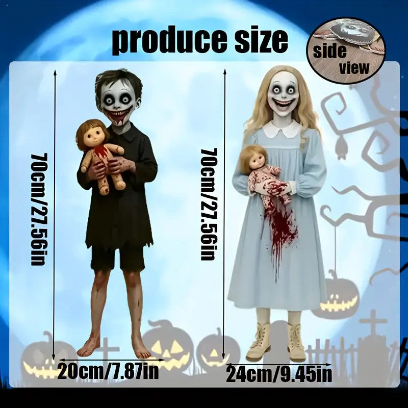 2D Flat Set of 2pcs Halloween Yard Decoration Floor Insert