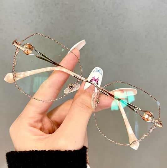 🔥Last day 49% OFF -WOMEN'S DIAMOND RIMLESS ANTI-BLUE LIGHT PRESBYOPIA GLASSES