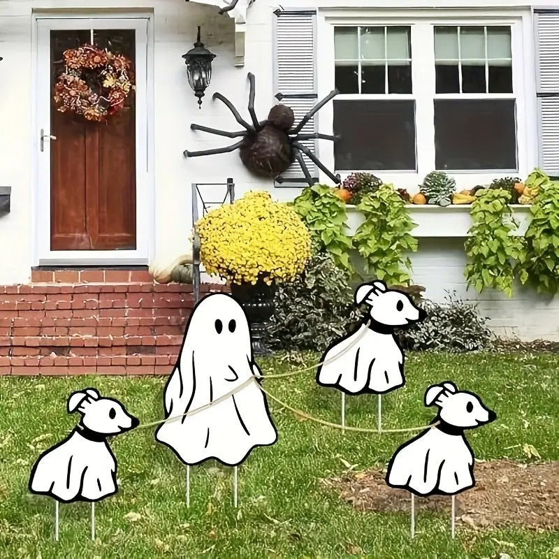 4pcs Halloween Yard Signs with Wooden Stakes